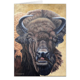 Brown Buffalo Eating Hälsningskort