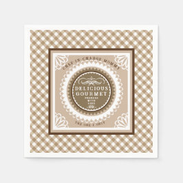 Brown Buffalo Gingham. Napkins Pappersservett