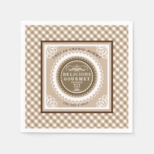 Brown Buffalo Gingham. Napkins Pappersservett