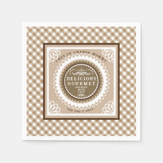 Brown Buffalo Gingham. Napkins Pappersservett
