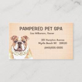 Brown Bulldog Pet Groomer Affärskort Visitkort