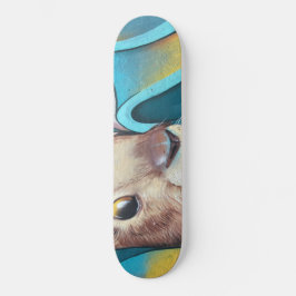 Brown Bunny Rabbit Mural Mini Skateboard Bräda 18,5 Cm
