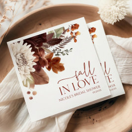 Brown Burgundy Fall in Kärlek Blommigt Möhippa Pappersservett