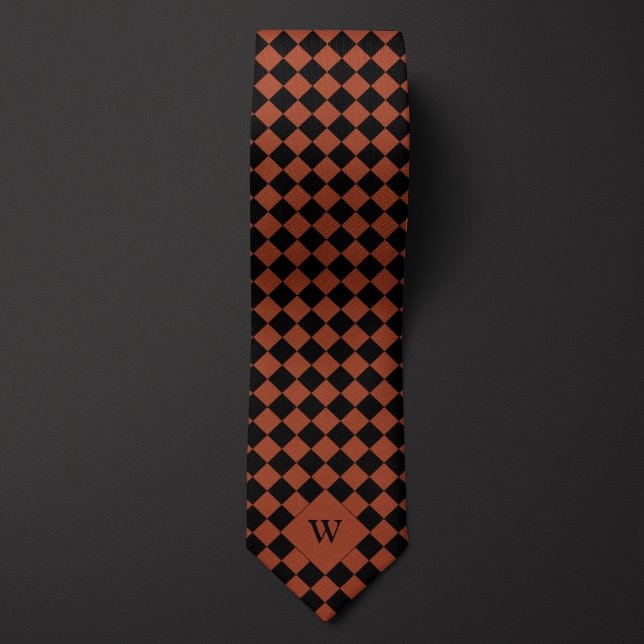 Brown Business Checkated Monogram Slips (Skapare uppladdad)