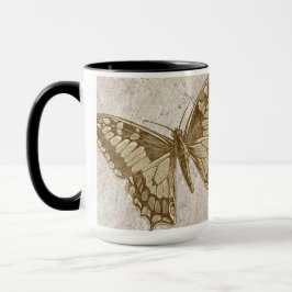 Brown Butterfly Marble Mugg