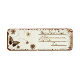 Brown Butterfly Musings Returadress Etikett