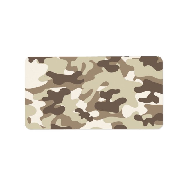 Brown Camo Design Adressetikett (Framsidan)
