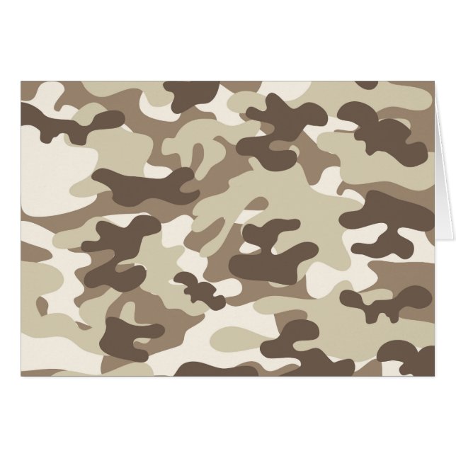 Brown Camo Design Hälsningskort (Framsidan Horizontal)