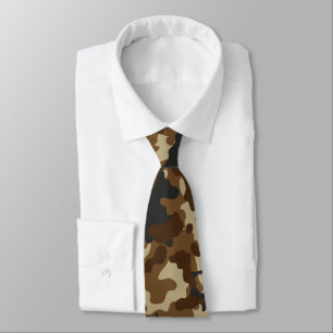 Brown Camo Neck Tie Slips