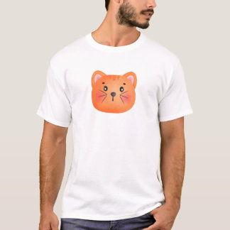 Brown Cat Cute Ansikte T-Shirt