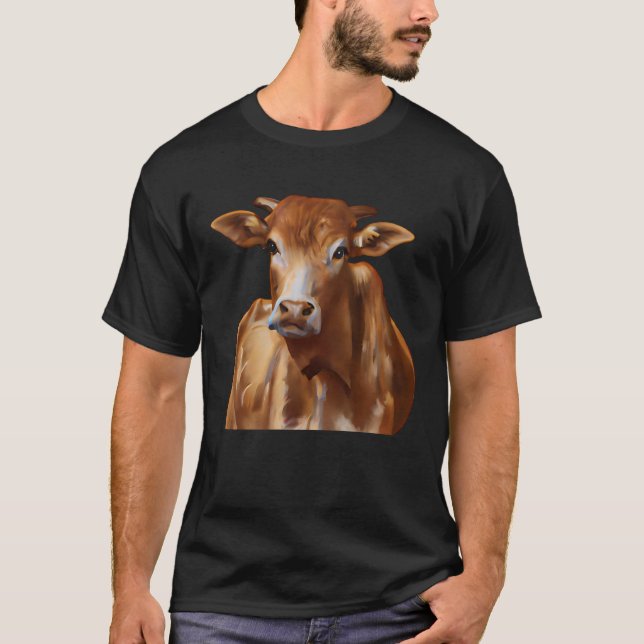 Brown Cattle Cow Pullover Hoodie T Shirt (Framsida)