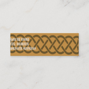 Brown Celtic Knot on Gult Mini Visitkort