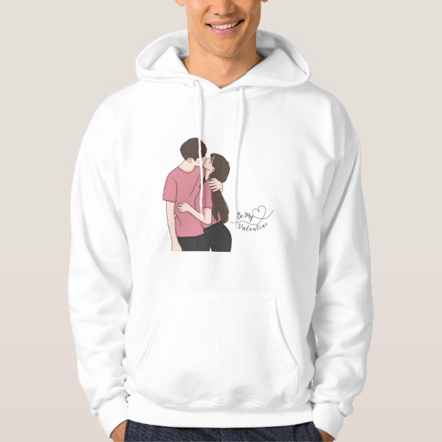 Brown Champagne-Rosan är min Valentine Couple Hood Hoodie (Framsida)