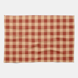 Brown Checkered Gingham Mönster Kökshandduk