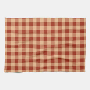Brown Checkered Gingham Mönster Kökshandduk
