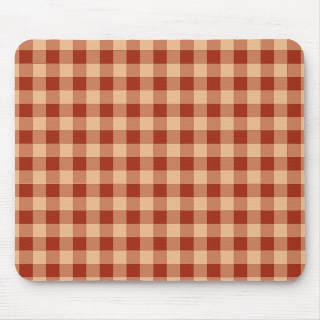 Brown Checkered Gingham Mönster Musmatta (Framsidan)