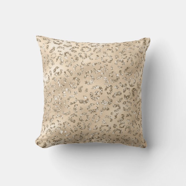 Brown Cheetah Leopard Skin Print Mönster Animal Kudde (Framsida)