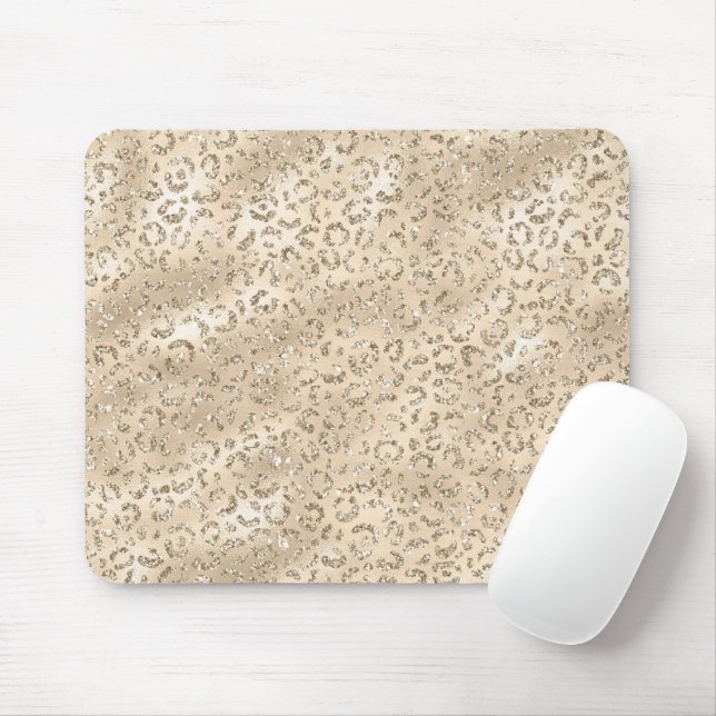 Brown Cheetah Leopard Skin Print Mönster Animal Musmatta (Med mus)