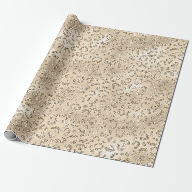 Brown Cheetah Leopard Skin Print Mönster Animal Presentpapper (Utrullad)