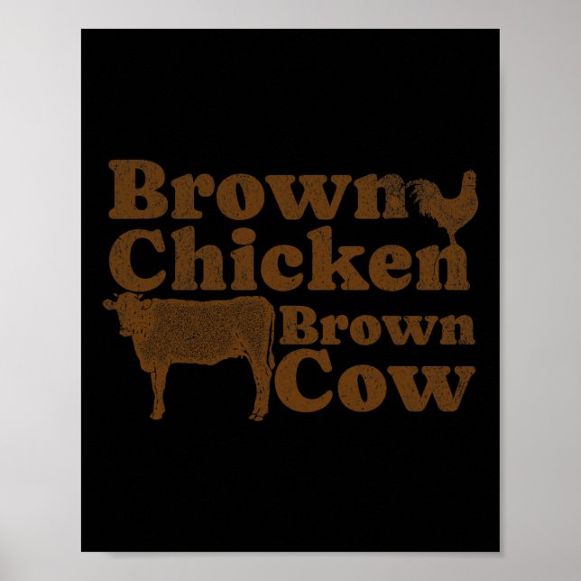 Brown Chicken Brown Cow 1970s Music Bow Chicka Wow Poster (Framsidan)