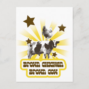 Brown Chicken Brown Cow 2 Vykort