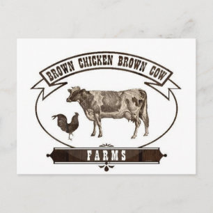 Brown Chicken Brown Cow Farms Vykort