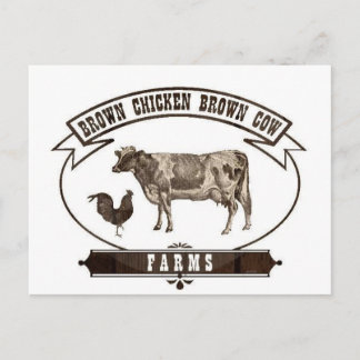 Brown Chicken Brown Cow Farms Vykort