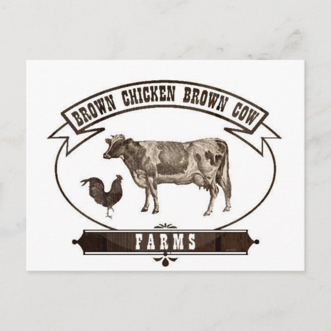 Brown Chicken Brown Cow Farms Vykort (Framsida)
