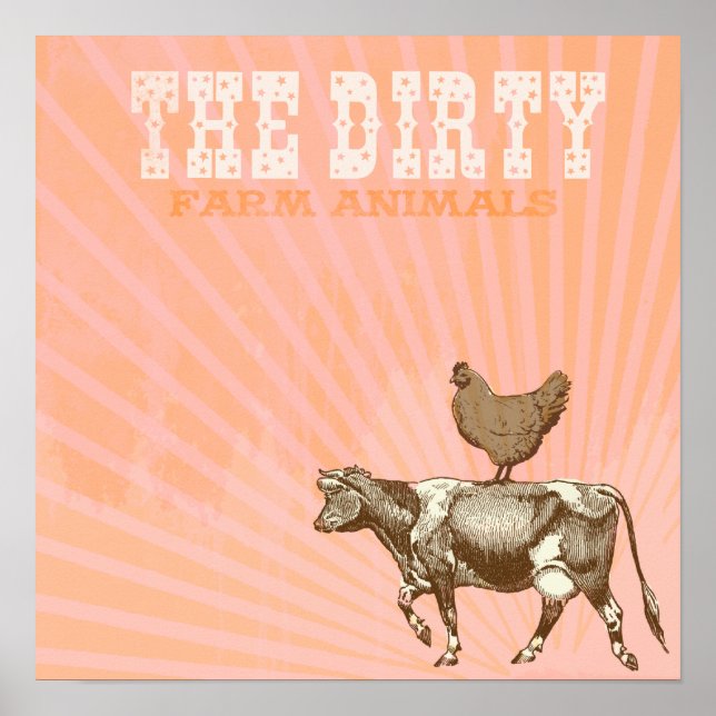 BROWN CHICKEN BROWN COW PRINT POSTER (Framsidan)