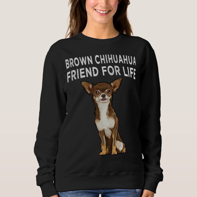 Brown Chihuahua Friend for Life Hund Vänskap T Shirt (Framsida)