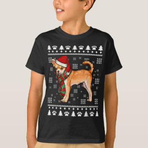 Brown Chihuahua Hund Santa Hat Julafton God jul T Shirt