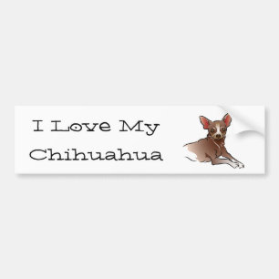 Brown Chihuahua - I Kärlek My Chihuahua Bildekal