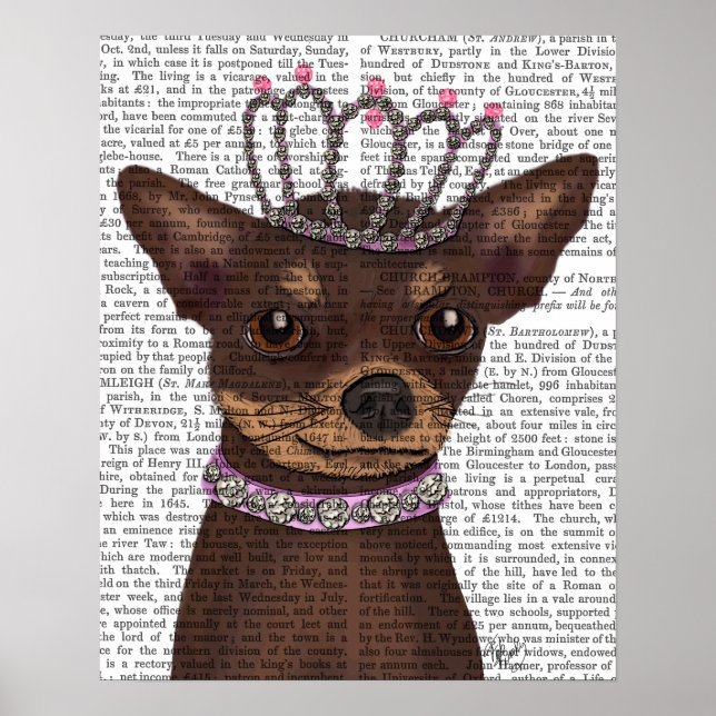 Brown Chihuahua och Tiara Poster (Framsidan)