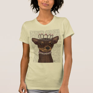 Brown Chihuahua och Tiara T-shirt