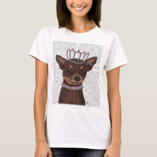 Brown Chihuahua och Tiara T-shirt