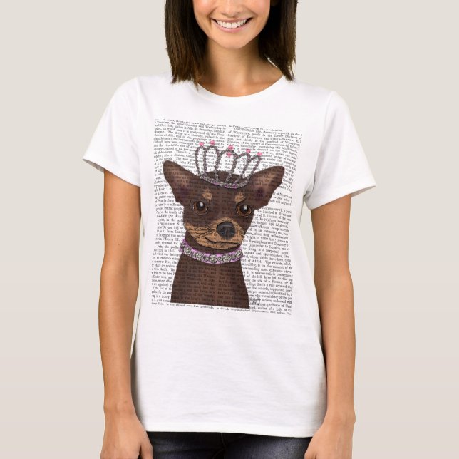 Brown Chihuahua och Tiara Tröja (Framsida)