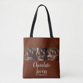 Brown Chocolate Lovers Established 3 Photo Script Tygkasse