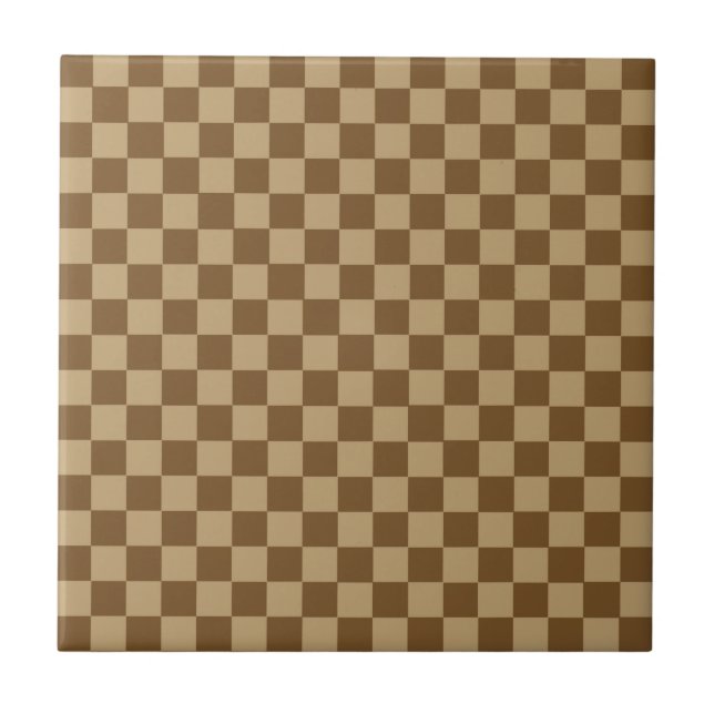Brown Classic Checkerboard av Shirley Taylor Kakelplatta (Framsidan)