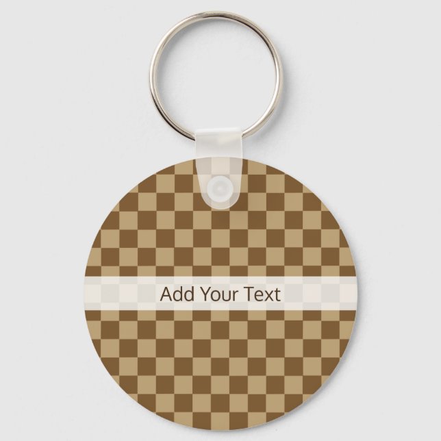 Brown Classic Checkerboard av Shirley Taylor Nyckelring (Framsida)