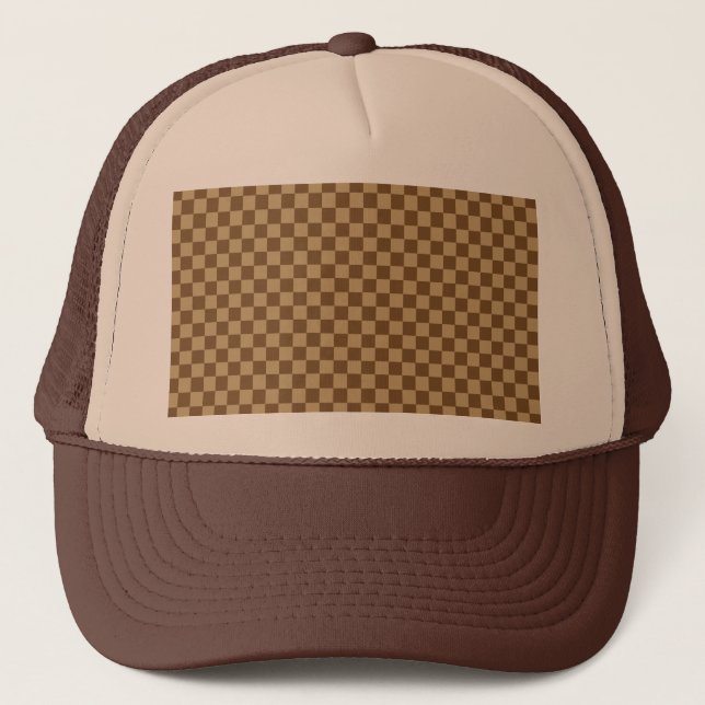 Brown Classic Checkerboard av Shirley Taylor Truckerkeps (Framsida)