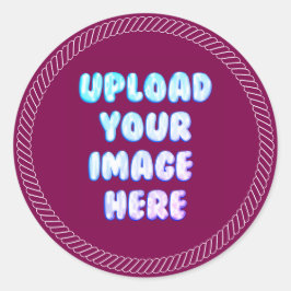 Brown Classic Round Sticker with a Business Logo Runt Klistermärke