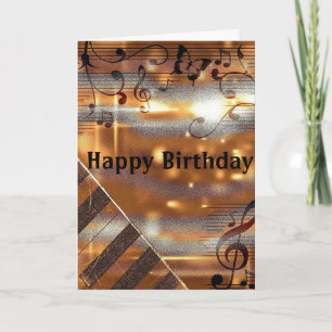 Brown Clef Lakan Music Piano Birthday Kort