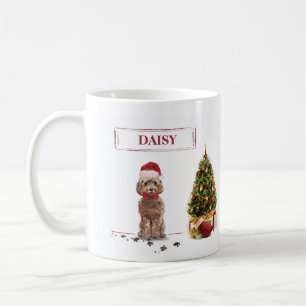 Brown Cockapoo Funny jul Hund och Träd Kaffemugg