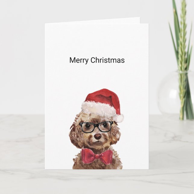 Brown Cockapoo-julkort Kort (Framsida)