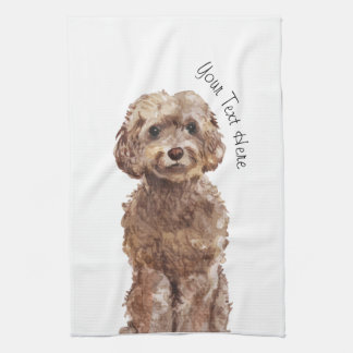 Brown Cockapoo Kitchen Towel Kökshandduk