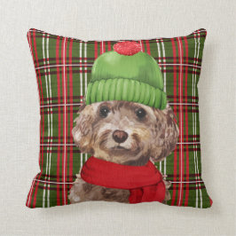 Brown Cockapoo Play jul Hund Dekorativ kudde