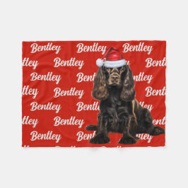 Brown Cocker Spain Hund Custom Name jul Fleecefilt