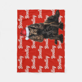 Brown Cocker Spain Hund Custom Name jul Fleecefilt