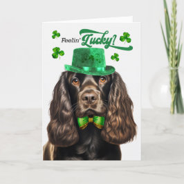 Brown Cocker Spain Hund Lucky St patrick's day Helgkort