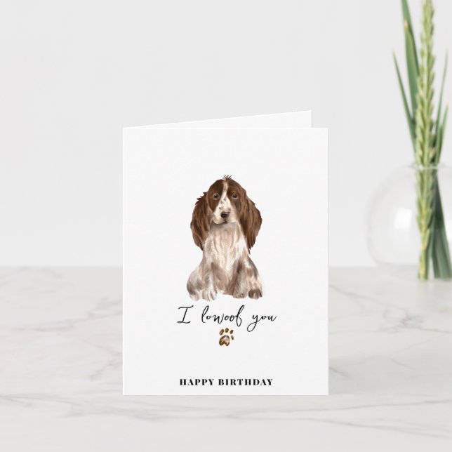 Brown Cocker Spain Hund Tass Puppy Pets Birthday Kort (Framsida)
